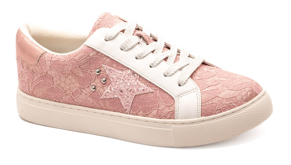 Light Pink And White Stripe Corky Sneakers main image 1