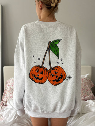 Pumpkin Cherries Embroidered Crewneck Sweatshirt – Sunkissed Coconut