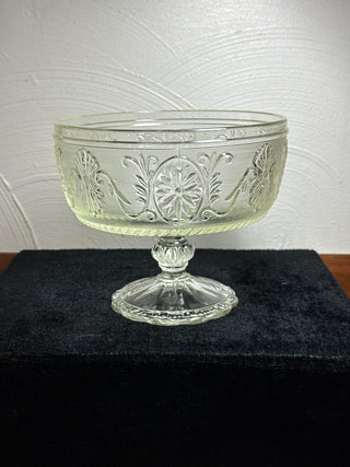 Vintage pressed glass compote.