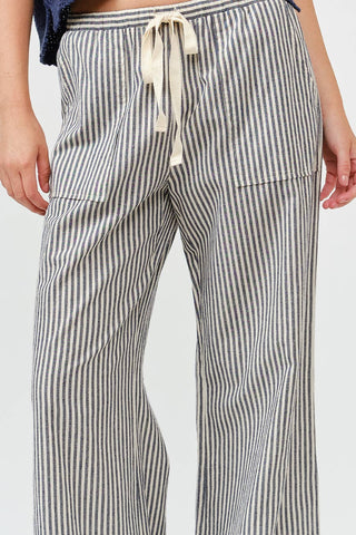 Harbor Stripe Drawstring Wide Leg Pants