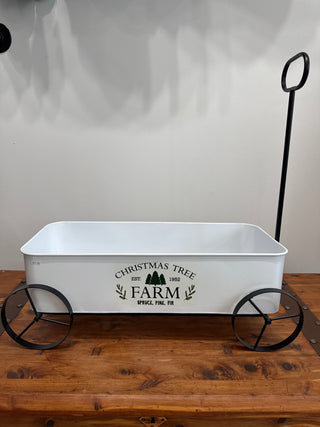 Christmas Tree Farm Metal Wagon Décor
