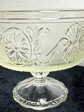 Vintage pressed glass compote.