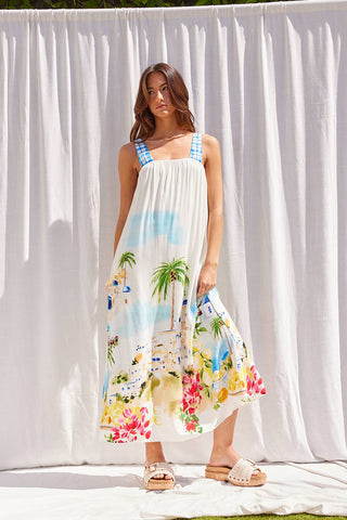 Santorini Escape Scenic Maxi Dress