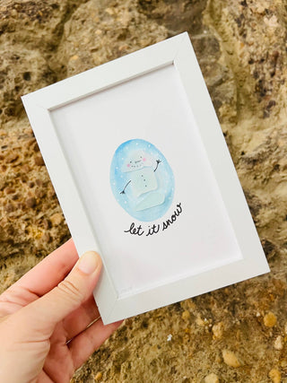 Sook & Hook - Let it Snow Snowman Sea Glass Art