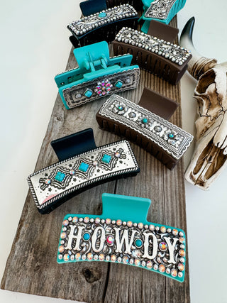 Boho Ranch Shop Bedazzled Western Hair Claw Clip