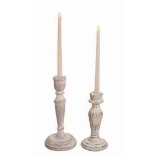 Distressed Concrete Candle Holder Set