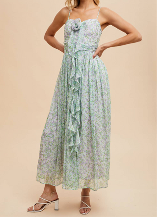 In Loom Rosette Floral Maxi Dress