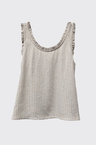 Effortless Stripe Ruffle Trim Tank