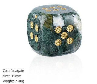 The Southern Peacock - Natural Semi-Precious Gemstone Mahjong Dice – Set of 2: Tigers Eye