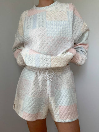 Blue Cottagecore Patchwork Quilted Shorts