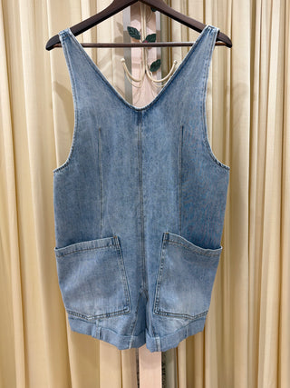 Zenana Short Denim Overalls