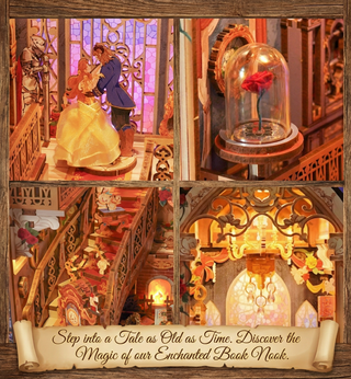 Hands Craft - DIY Book Nook Kit: Enchanted Rose w/ Dust Cover