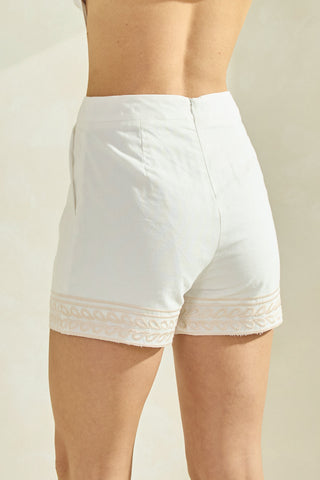 Able Palm Tree Embroidered Shorts