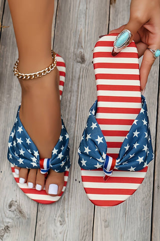 Stars and Stripes Bow Knot Flip-Flops