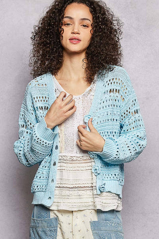 Sky Bloom Crochet Cardigan