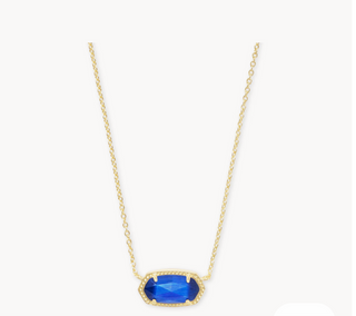 Kendra Scott Elisa Short Gold Cobalt Cat's Eye Necklace