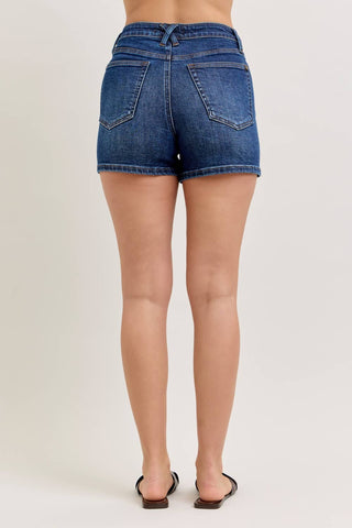 Judy Blue High Waist Medium Wash Tummy Control Slim Fit Shorts