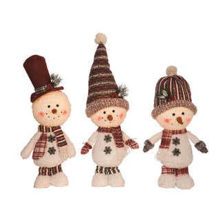 Plaid & Pine Plush Snowman Trio