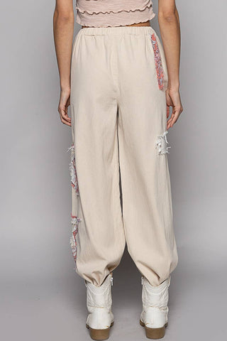 Pol Crochet Star Patch Joggers