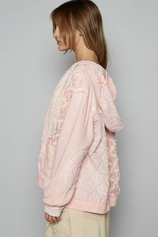 Pol Lace Balloon Sleeves Knit Jacket
