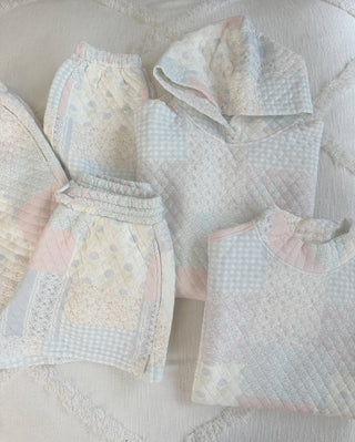 Blue Cottagecore Patchwork Quilted Shorts