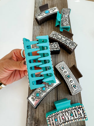 Boho Ranch Shop Bedazzled Western Hair Claw Clip