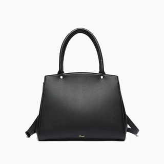 Jen & Co. Poppy Bow Tie Satchel – Black Structured Handbag