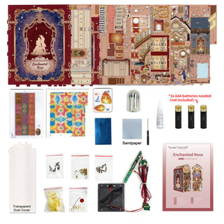 Hands Craft - DIY Book Nook Kit: Enchanted Rose w/ Dust Cover