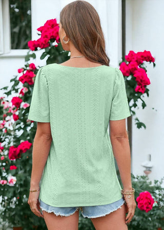 Square Neck Eyelet Top