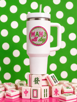 The Queens' Jewels® - Mahjong Jeweled 40oz whiteTumbler