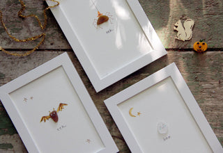 Boo Ghost Sea Glass Art – Framed Halloween Wall Décor