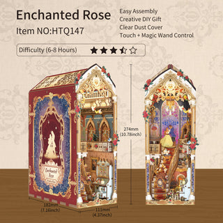 Hands Craft - DIY Book Nook Kit: Enchanted Rose w/ Dust Cover