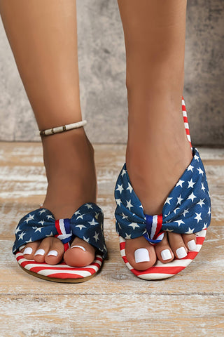 Stars and Stripes Bow Knot Flip-Flops