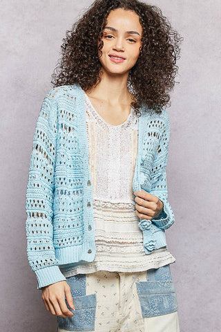 Sky Bloom Crochet Cardigan