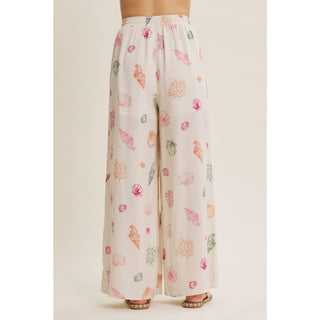 Seashell Wide-Leg Drawstring Pants