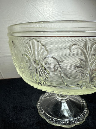 Vintage pressed glass compote.
