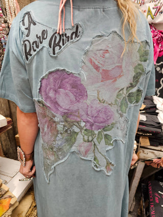 Blue Butterfly T-Shirt Dress