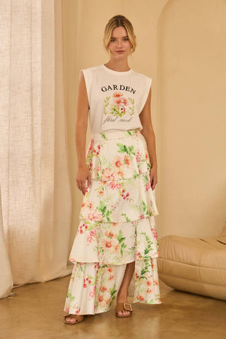 Garden Graphic Embroidered Top