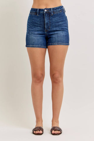 Judy Blue high waist medium wash tummy control slim fit denim shorts