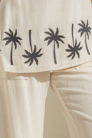Palm Escape Embroidered Tank