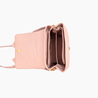 Like Dreams Zoey Double Bow Blush Crossbody Bag