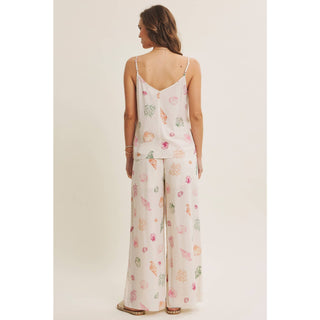 Seashell Wide-Leg Drawstring Pants