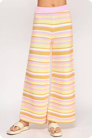 Crochet Stripe Knit Pants