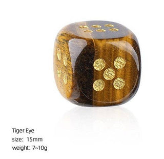 The Southern Peacock - Natural Semi-Precious Gemstone Mahjong Dice – Set of 2: Tigers Eye