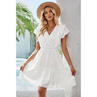 Cutout Ruffle Trim Dress