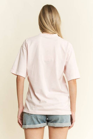 JADE BY JANE - SIDE CHEETAH GRAPHIC TEE: L.Pink / XL