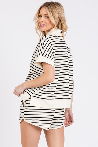 Stripe Half-Zip Pullover