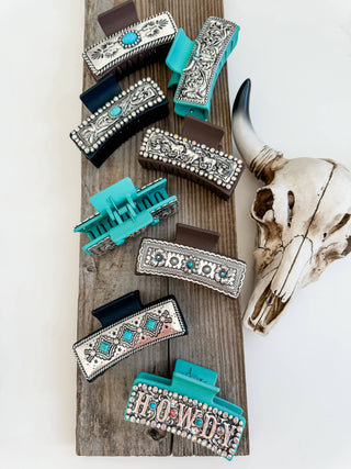 Boho Ranch Shop Bedazzled Western Hair Claw Clip