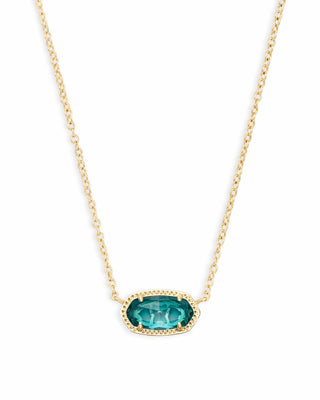 Kendra Scott Elisa Short Gold Emerald Cats Eye Necklace