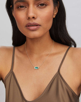 Kendra Scott Elisa Short Gold Emerald Cats Eye Necklace